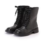 ブーツ レザー調 レースアップ ローヒール ショート ブーツ レディース