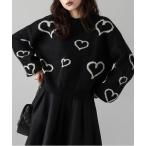 ショッピングハート ニット セーター ランダムハートニット レディース