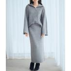 セットアップ レディース セットアップ ドロップショルダー オフィスカジュアル ニット レディース