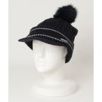 ニット帽 ニットキャップ キャロウェイ  ファー梵天付きブリムニットキャップ レディース