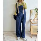 サロペット オーバーオール 「NOAHL」「mayoさんコラボ」配色デニムライクサロペット レディース
