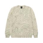 セーター ニット FOREVER CREWNECK SWEATER / HUF ニット セーター 総プリント メンズ レディース