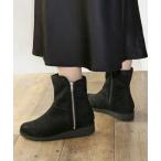 ブーツ サイドジップショートブーツ「低反発スポンジ入り」 レディース