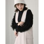 袖チュールフリル裏毛スウェット レディース