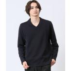 tシャツ 「ストレッチ」タカキュー ジオメトリックジャガード Vネック長袖Tシャツ メンズ