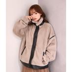 ブルゾン アウター 配色フェイクフ