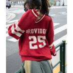 ニット セーター WEGO/ナンバリングラインフラッフィーニット レディース