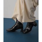 ブーツ 「抗菌」「消臭」スクエアトゥエナメルブーツ レディース