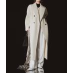 コート チェスターコート 低身長向けサイズありアルパカ混ロング丈ウールコート レディース