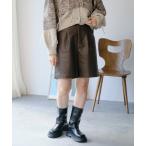 パンツ ダメージレザーハーフパンツ レディース