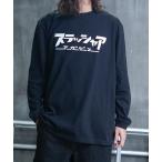 tシャツ スラッシャア L/S T-SHIRTS/スラッシャーリラックスサイジングフロントカタカナブランドロゴロゴプリント長袖Tシャツ メンズ レディ