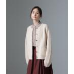 カーディガン 片畦クルーネックカーディガン レディース