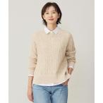 ニット セーター 「洗える」MIX COLOR SLUB ケーブル ニット レディース