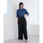 ショッピングキャミ パンツ 「WEB限定アイテム」ハイウエストワイドキャミサロペット レディース