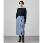 スカート ツイル裏起毛ラップタイト スカート