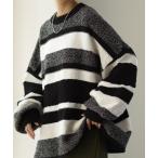 ショッピングボーダー ニット セーター ボーダー編みニット レディース
