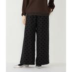パンツ SHIPS Colors_「手洗い可能」フロッキードット プリント ワイドパンツ レディース