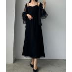 ショッピングレース ワンピース レーストリミングセミフレアキャミワンピース