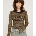 ニット セーター MELANGE LOGO JQ TOPS メランジ ロゴ ジャガード トップス レディース