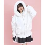 ブルゾン アウター レースアップポケットフードブルゾン レディース