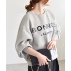 トレーナー スウェット quaranciel:「手洗い可能」スパンコール刺繍 ロゴ スウェット レディース