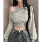 カーディガン オフショルダー パフスリーブ ボレロ フェミニン ストリート ファッション レディース