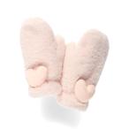 手袋 ハートモチーフ付きフェイクファーミトン キッズ 子供 女の子