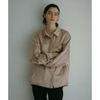 ショッピングSHIRTS ブラウス シャツ OUT POCKET SATIN SHIRTS レディース