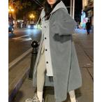 ステンカラーコート コート ボアロングパーカーレイヤード風ボアコート レディース