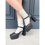 パンプス チャンキーヒールセパレートパンプス