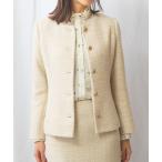 ジャケット ノーカラージャケット 「NARACAMICIE」「セットアップスーツ対応」ファンシーツィードノーカラージャケット レディース