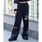 パンツ 「ACTIVE」裏起毛グランジスウェットラインパンツ キッズ 子供服 女の子