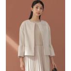 ジャケット ノーカラージャケット コンフォータブルドレープ フレアスリーブジャケット レディース