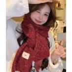 マフラー ストール WEGO/柔らかモヘアタッチリブニットマフラー レディース