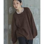 ニット セーター 「ハンドウォッシャブル」ウール混起毛ヘンリーニット レディース