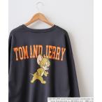 トレーナー スウェット TOM&JERRY Fleece lining back print big sweatshirt / トムとジェリー 裏起毛