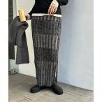 スカート メランジリブニットタイトスカート