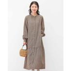 ワンピース リブ　イン　コンフォート　人気スタイリスト　石上美津江さんとつくった　はおれるチェックのワンピース「ブラウンチェック」