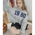 パーカー ダブルジップロゴワッペンパーカー / double zip logo patch hoodie レディース