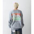 ショッピングOUTDOOR トレーナー スウェット 「OUTDOOR EXCHANGE/アウトドアエクスチェンジ」サンセット マウンテン バックロゴ クルーネック スウェット ト