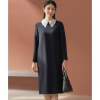 ワンピース コンフォータブルドレープ レース襟ワンピース