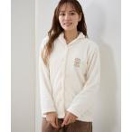 パジャマ ルームウェア 「まるで毛布！のような暖かさ」ケーブル風犬刺繍前開きマイクロファイバーパジャマ レディース