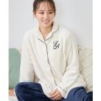 パジャマ ルームウェア 「まるで毛布！のような暖かさ」ロゴ刺繍前開きマイクロファイバーパジャマ レディース