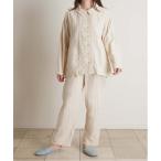 パジャマ ルームウェア キッドブルー -コードエンブＷガーゼ -長袖パジャマ -KNAK557 -kidblue レディース