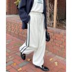 スウェットパンツ ジャージ 裏起毛スウェットサイドラインパンツ レディース