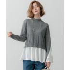 ニット セーター 「23区×Oggiコラボ」フレアサテンコンビ ラメニット レディース