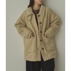 ブルゾン アウター ブークレ ミドルシャツコート レディース