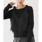 ニット セーター シャギービスチェ ドッキングリブニット レディース