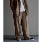 スラックス パンツ 2タック バックゴム ワイドパンツ レディース