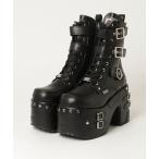 ショッピングスタッズ ブーツ ヨースケYOSUKE　メンズ厚底ベルティッドスタッズレースアップインジップブーツ4468031 メンズ